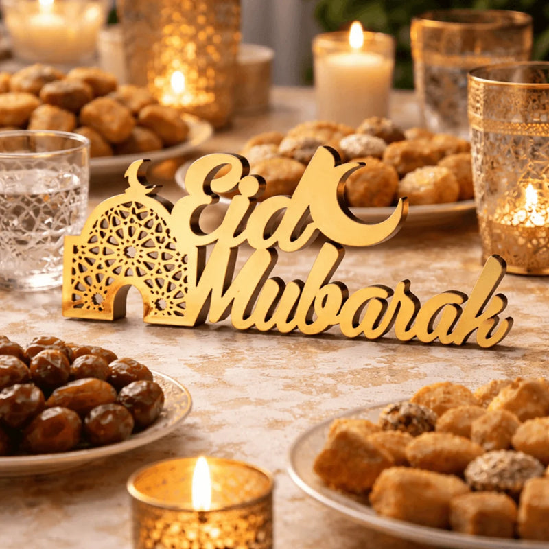 Eid Mubarak decoration UAE Gold
