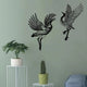 Elegant Flying Crane Acrylic Wall Art Set – Modern Bird Silhouette Decor.