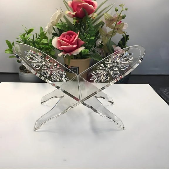 Geometric Acrylic Quran Stand Circular clear