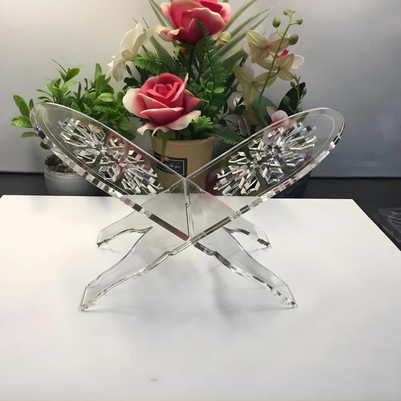 Geometric Acrylic Quran Stand Circular clear