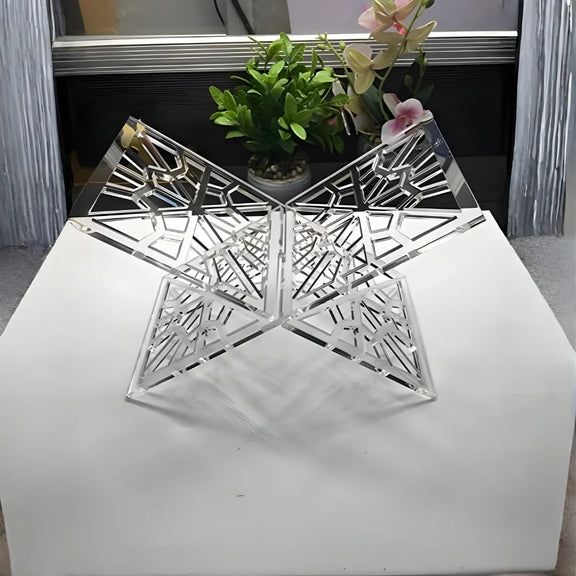 Geometric Acrylic Quran Stand Rectangular Clear
