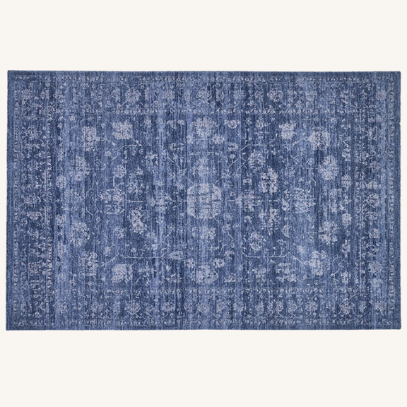 Indigo Distressed Medallion Rug – Navy & Sky Blue .