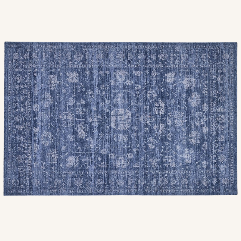 Indigo Distressed Medallion Rug – Navy & Sky Blue .