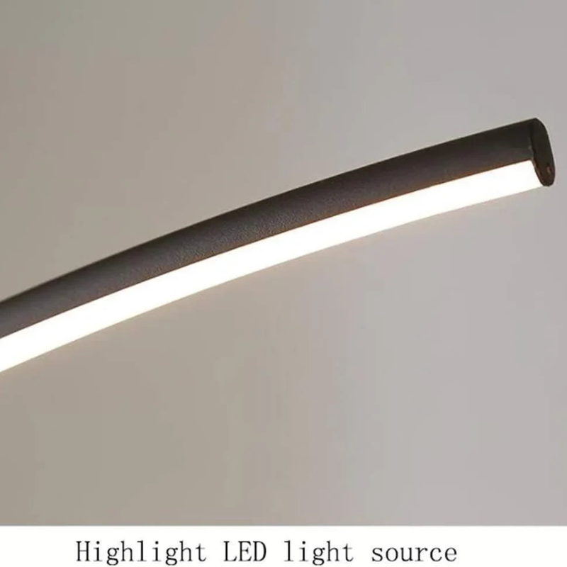 Lyra Arc Side-Table Floor Lamp – Modern LED Arc Lamp with Integrated Marble Tray...