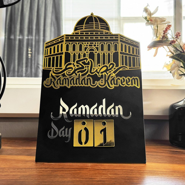 Masjid Al-Aqsa Ramadan Countdown – Acrylic Desktop Decor with Numeric Tiles