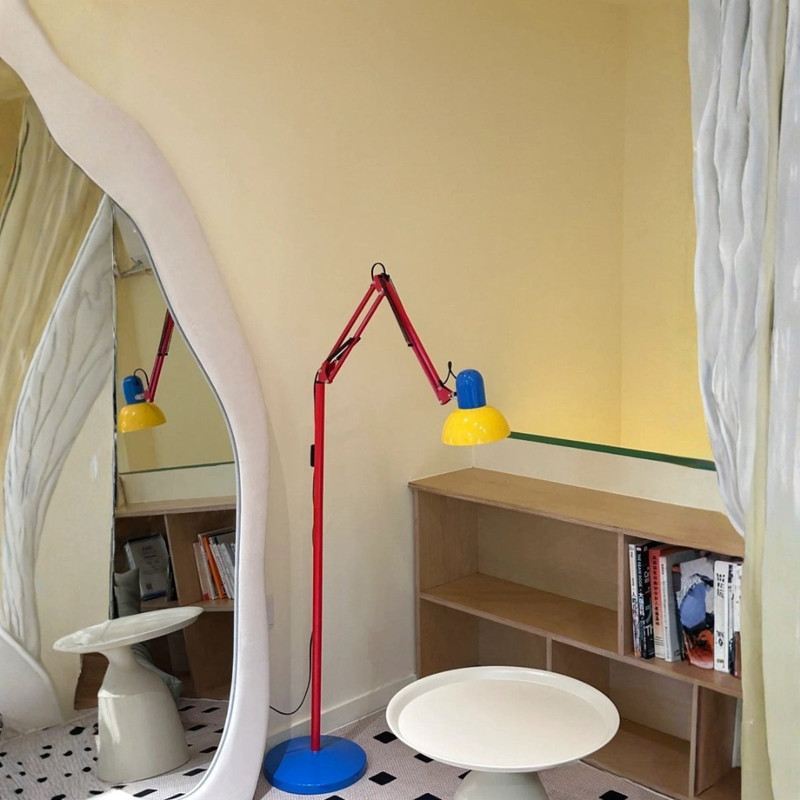 Memphis Retro Tall Metal Floor Lamp – Multi-Jointed LED Reading Light........