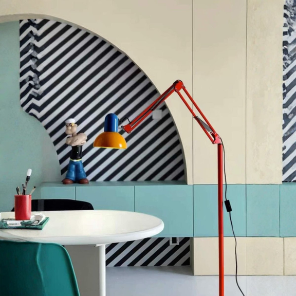 Memphis Retro Tall Metal Floor Lamp – Multi-Jointed LED Reading Light......