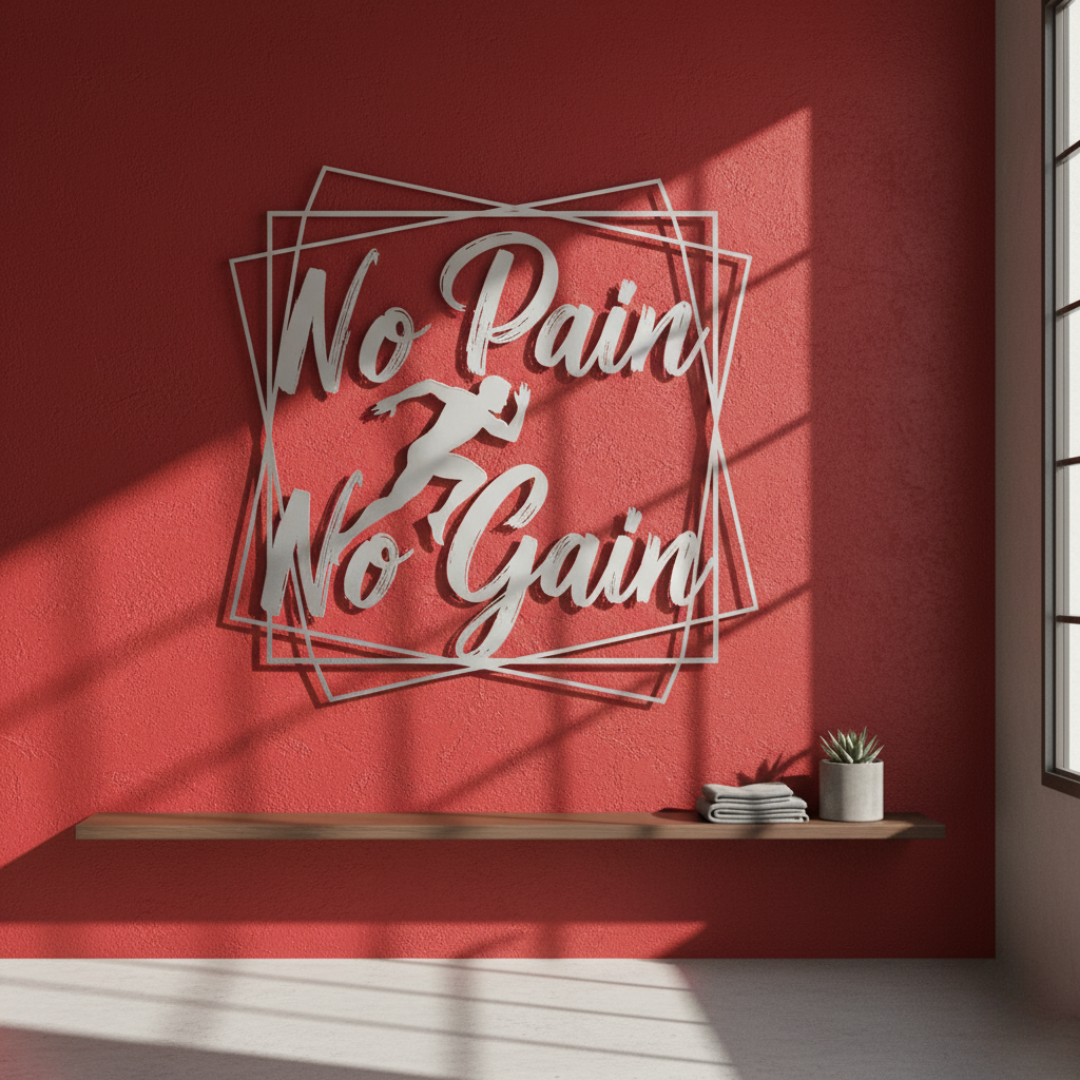"No Pain No Gain" Acrylic Wall Art - Fitness & Motivation Decor | Arcdew