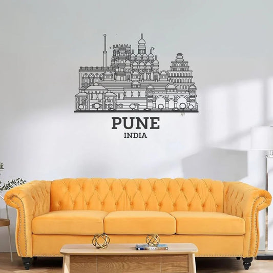 Pune, India - Skyline Acrylic Wall Art - Home Decal - Indian National Day