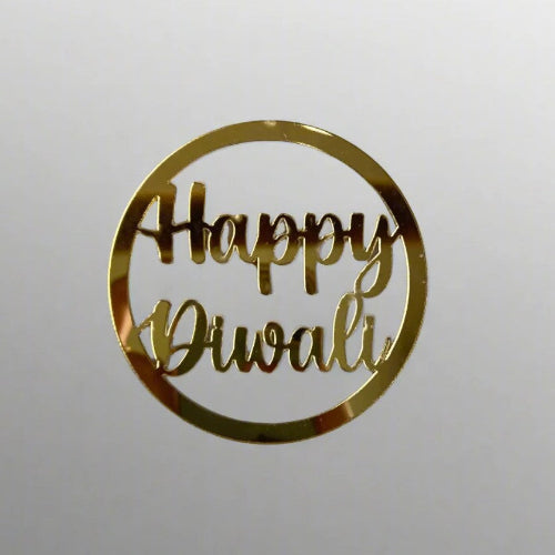 ArcDew Happy Diwali Tag | 3 Inch Gold Acrylic