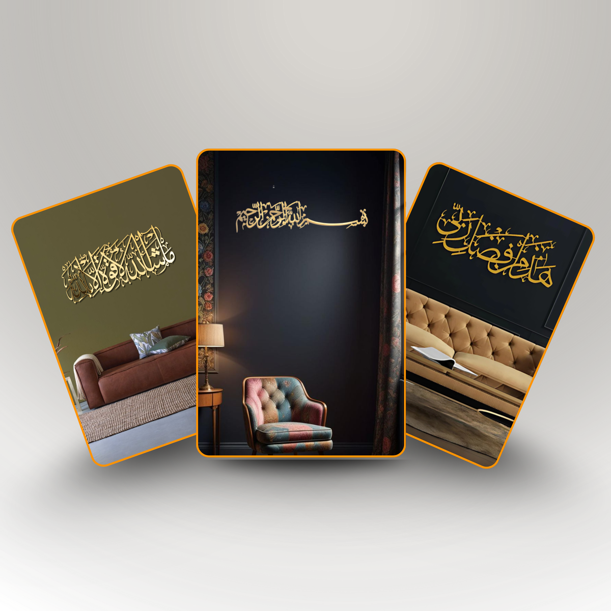 The Blessed Home Trio – Premium Acrylic Gratitude & Protection Set gold
