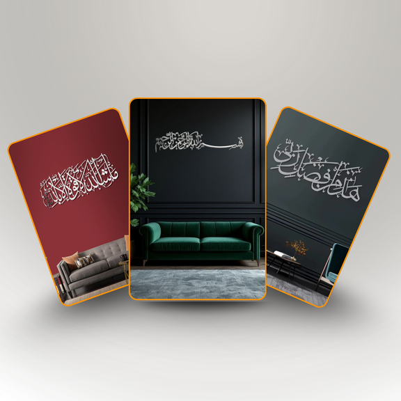 The Blessed Home Trio – Premium Acrylic Gratitude & Protection Set silver..