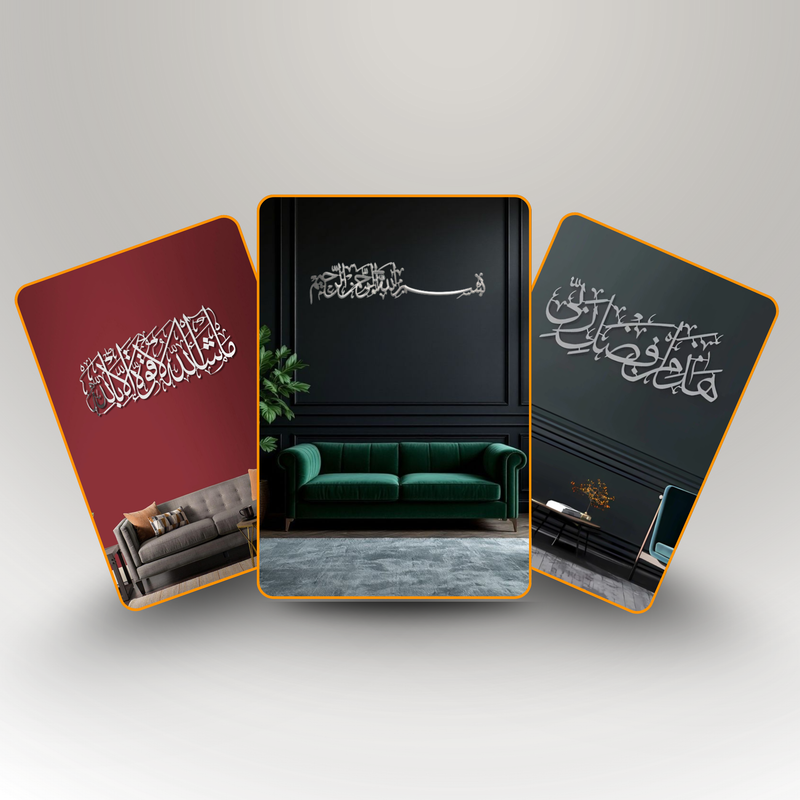 The Blessed Home Trio – Premium Acrylic Gratitude & Protection Set silver..