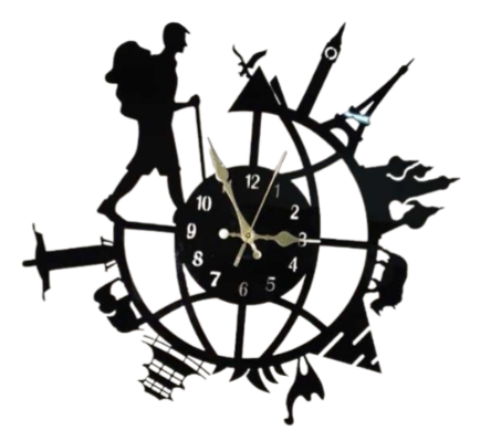 ArcDew Traveler Acrylic Wall Clock | Adventure-Inspired Backpacking Man & Woman Design UAE