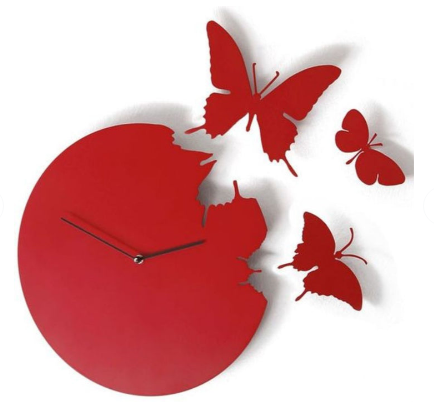 ArcDew Butterflies Acrylic Wall Clock (Small) | Elegant Nature-Inspired Wall Décor UAE