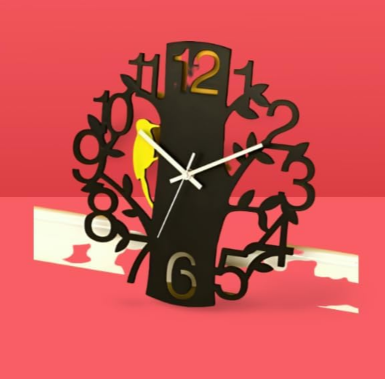 ArcDew Sparrow’s Nest Acrylic Wall Clock S | Elegant 12×12 inch Modern Home Décor UAE