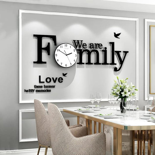 ArcDew WE ARE FAMILY DIY Acrylic Wall Clock | Modern 100x60 cm Home Décor UAE